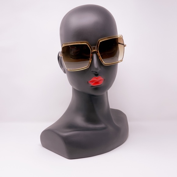 Oversized Square Metal Sunglasses - Picture 3 of 8